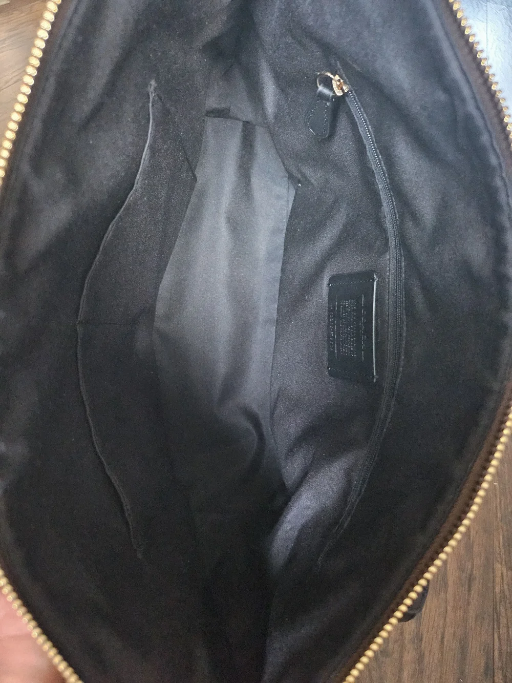 COACH Brown Signature Canvas Tote with Black Leather Straps